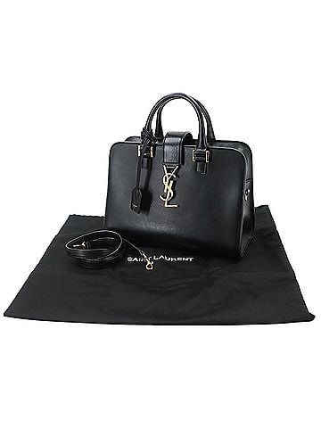 Saint Laurent Saint Laurent Baby Cabas 2-way Hand/Shoulder Handbag, Leather, Black, 568853 (view 2)