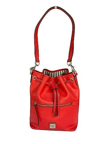 Dooney & Bourke Saffiano Leather Drawstring Bucket Shoulder Bag Leather Shoulder Bag (view 1)
