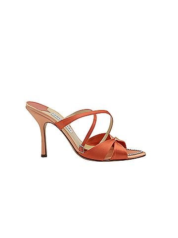 Jimmy Choo Jimmy Choo Perfect-F Heel Sandals in Peach Satin (view 1)