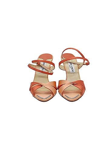 Jimmy Choo Jimmy Choo Perfect-F Heel Sandals in Peach Satin (view 2)