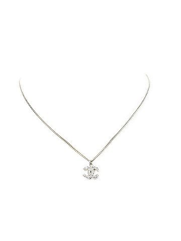 Chanel CC Logo Rhinestone Pendant Necklace (view 1)