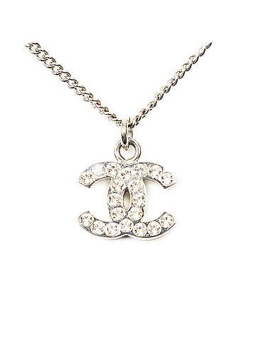 Chanel CC Logo Rhinestone Pendant Necklace (view 2)
