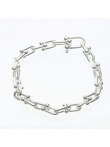 Tiffany & Co. Tiffany Hardware Bracelet Small Link Silver 925 No Stone Charm Bracelet Silver (view 1)