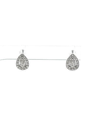 Ponte Vecchio Ponte Vecchio Pear-shaped Diamond Earrings Diamond Platinum Stud Earrings Carat/0.16 Silver (view 1)