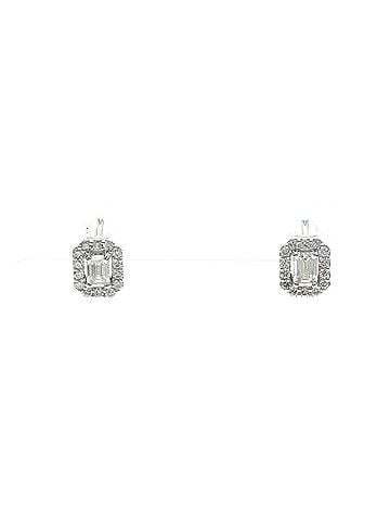 Ponte Vecchio Ponte Vecchio Square Diamond Earrings Diamond Platinum Stud Earrings Carat/0.16 Silver (view 1)