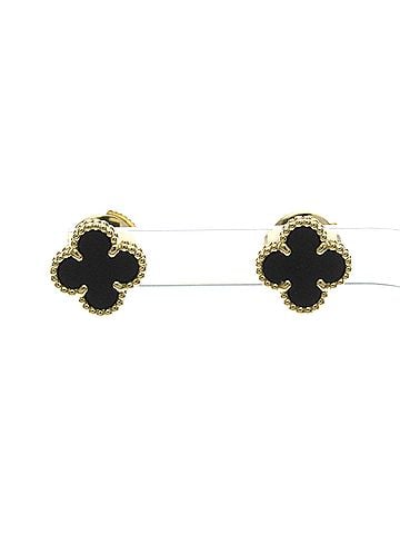 Van Cleef & Arpels Van Cleef &amp; Arpels Sweet Alhambra Earrings Onyx Yellow Gold (18K) Stud Earrings Gold (view 1)