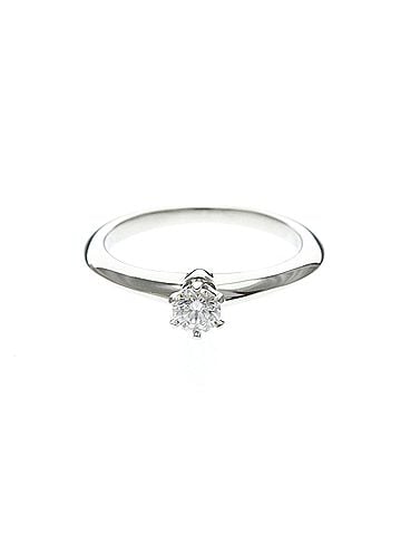 Tiffany & Co. Tiffany Solitaire Diamond Ring Platinum Fashion Diamond Band Ring Carat/0.21 Silver (view 1)