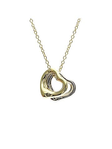 Tiffany & Co. Tiffany Open Heart Double Necklace Yellow Gold (18K),White Gold (18K) No Stone Men,Women Fashion Necklace (Gold,Silver) (view 1)