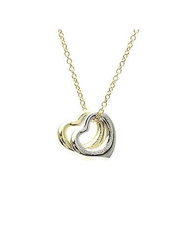 Tiffany & Co. Tiffany Open Heart Double Necklace Yellow Gold (18K),White Gold (18K) No Stone Men,Women Fashion Necklace (Gold,Silver) (view 2)