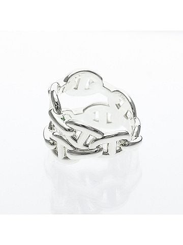 Hermès Hermes Chaine D'Ancre Enchainée Double Ring Silver 925 Fashion No Stone Band Ring Silver (view 2)