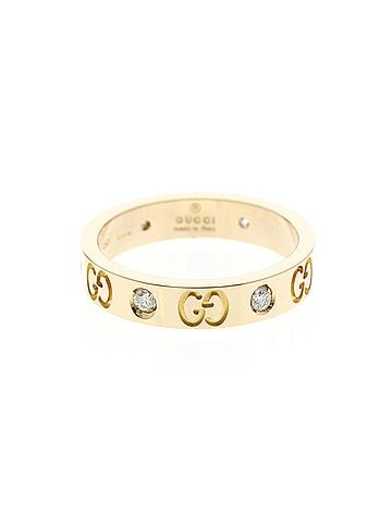 Gucci Gucci Icon Ring Diamond Pink Gold (18K) Fashion Diamond Band Ring Pink Gold (view 1)