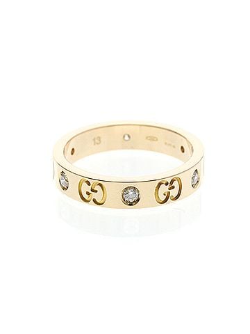Gucci Gucci Icon Ring Diamond Pink Gold (18K) Fashion Diamond Band Ring Pink Gold (view 2)
