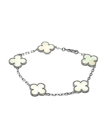 Van Cleef & Arpels Van Cleef &amp; Arpels Vintage Alhambra Bracelet White Gold (18K) Mother Of Pearl Charm Bracelet Silver (view 1)