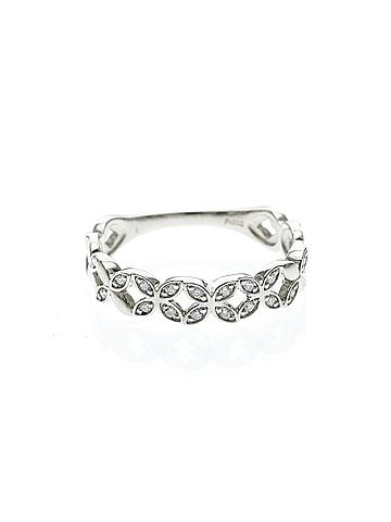 Vendome Vendome Aoyama Diamond Flower Motif Ring Platinum Fashion Diamond Band Ring Silver (view 1)