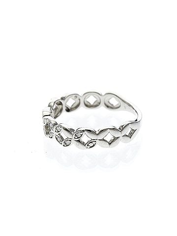 Vendome Vendome Aoyama Diamond Flower Motif Ring Platinum Fashion Diamond Band Ring Silver (view 2)