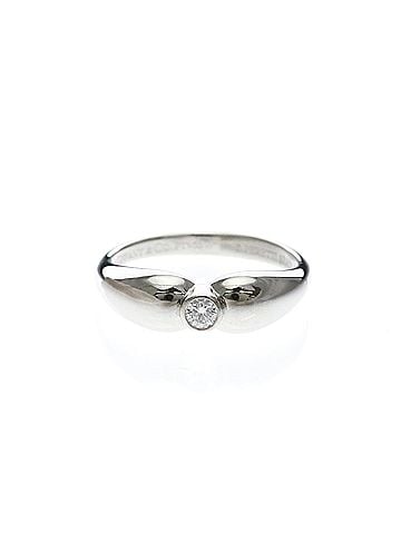 Tiffany & Co. Tiffany Double Teardrop Ring With 1 Diamond Platinum Fashion Diamond Band Ring Silver (view 1)