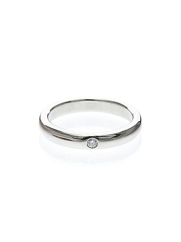 Tiffany & Co. Tiffany Stacking Band Ring 1P Diamond Platinum Fashion Diamond Band Ring Silver (view 1)