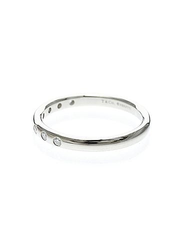 Tiffany & Co. Tiffany Stacking Band Ring With 8 Diamonds Platinum Fashion Diamond Band Ring Silver (view 2)