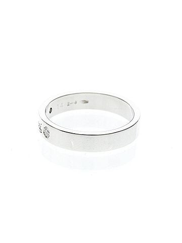 Gucci Gucci Icon Print Ring With 2 Diamonds White Gold (18K) Fashion Diamond Band Ring Silver (view 2)