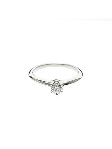 Tiffany & Co. Tiffany Solitaire Diamond Ring Platinum Fashion Diamond Band Ring Carat/0.24 Silver (view 1)