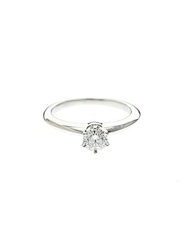 Tiffany & Co. Tiffany Solitaire Diamond Ring Platinum Fashion Diamond Band Ring Carat/0.33 Silver (view 1)