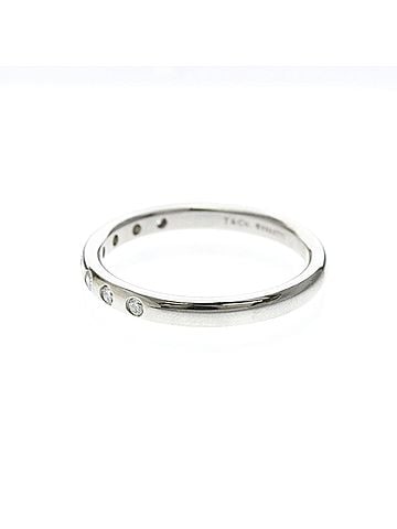 Tiffany & Co. Tiffany Stacking Band Ring With 8 Diamonds Platinum Fashion Diamond Band Ring Silver (view 2)