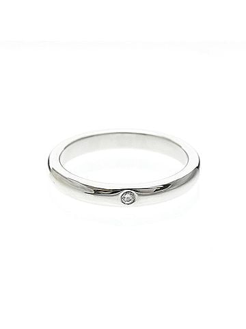 Tiffany & Co. Tiffany Stacking Band Ring 1P Diamond Platinum Fashion Diamond Band Ring Silver (view 1)
