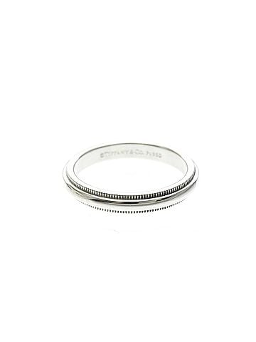 Tiffany & Co. Tiffany Milgrain Ring Platinum Fashion No Stone Band Ring Silver (view 1)