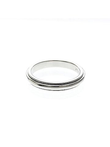 Tiffany & Co. Tiffany Milgrain Ring Platinum Fashion No Stone Band Ring Silver (view 2)