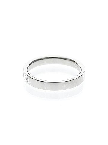 Tiffany & Co. Tiffany Flat Band Ring Platinum Fashion No Stone Band Ring Silver (view 2)