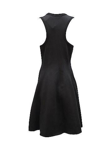 Alexander Wang T by Alexander Wang Fit and Flare Dress in Black Rayon (view 2)