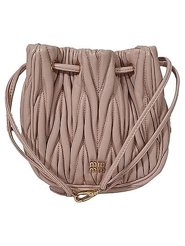 Miu Miu Miu Miu Matelassé Bucket Bag in Pink Leather (view 1)