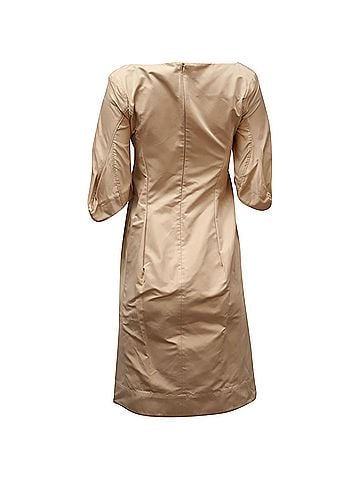 Jil Sander Jil Sander Short Sleeves Midi Dress in Nude Polyester (view 2)