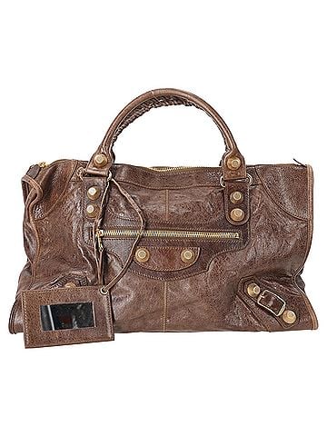 Balenciaga Balenciaga Chevre Giant Gold Motorcycle City Bag in Brown Leather (view 1)