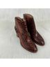 Madewell 100% Leather Snake Print Red Black Ankle Boots Size 8 1/2 - photo 13