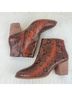 Madewell 100% Leather Snake Print Red Black Ankle Boots Size 8 1/2 - photo 4