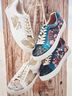 Johnny Was Graphic White Gold Sneakers Size 7 - photo 5