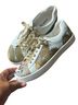 Johnny Was Graphic White Gold Sneakers Size 7 - photo 1
