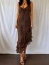 ECI Floral Brown Black Casual Dress Size 16 - photo 4