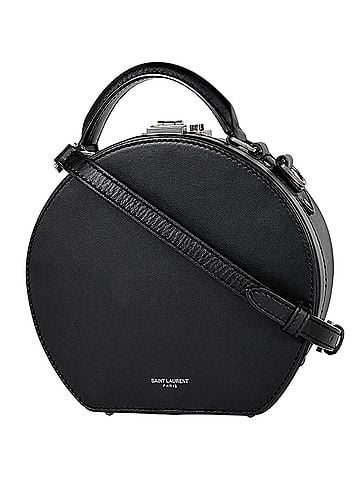 Saint Laurent Saint Laurent Mika Box Handbag, 2-Way, Leather, Black, 516858, Women's (view 1)