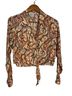 Rachel Zoe 100% Polyester Floral Multi Color Short Sleeve Button-Down Shirt Size S - photo 1