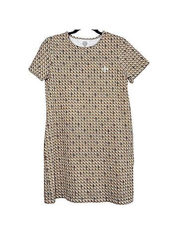 Tory Burch Cotton Basketweave T-Shirt Cotton Shift Logo Dress Casual Dress (view 2)