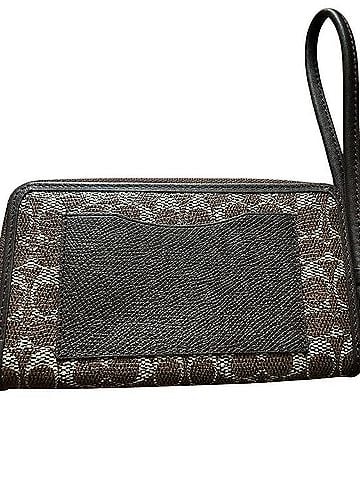 Coach Signature Canvas Wristlet Leather Wristlet (view 2)