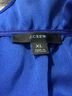 J.Crew 100% Polyester Blue J.Crew Long Sleeve Blouse Size XL - photo 6
