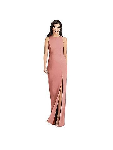 Dessy Collection Diamond Cutout Back Trumpet Gown Cocktail Dress (view 1)