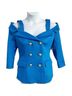 Alexia Admor Solid Blue Gold Blazer Size 6 - photo 4