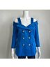 Alexia Admor Solid Blue Gold Blazer Size 6 - photo 13