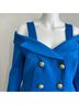 Alexia Admor Solid Blue Gold Blazer Size 6 - photo 7