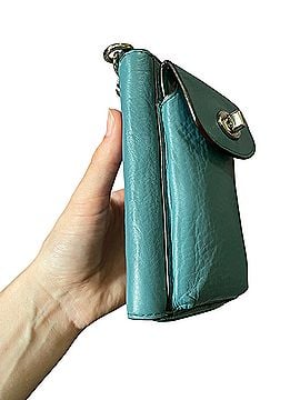 Coach teal Coach Campbell Turnlock Leather Phone Wallet Wristlet Leather Wallet (view 2)