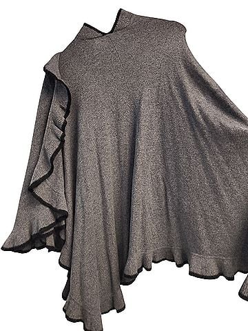 Neiman Marcus Ruffle Wrap Cape Cashmere Cardigan (view 2)